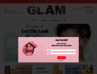 glamcosmetics.com screenshot