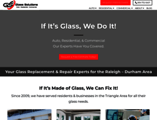 glasssolutionsnc.com screenshot