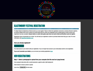 glastonburyregistration.com screenshot