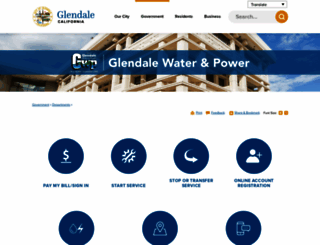 glendalewaterandpower.com screenshot