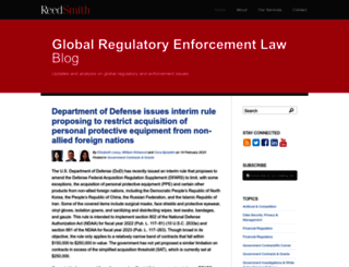 globalregulatoryenforcementlawblog.com screenshot