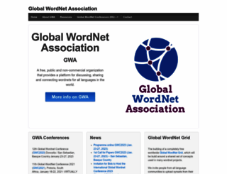 globalwordnet.org screenshot
