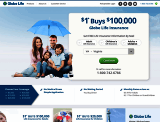 globelife-insurance.com screenshot