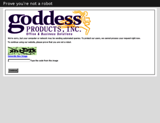 goddessproductsinc.com screenshot