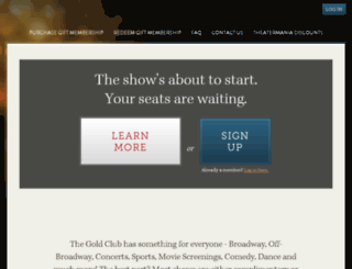 goldclub.theatermania.com screenshot