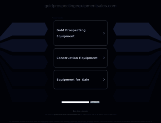 goldprospectingequipmentsales.com screenshot