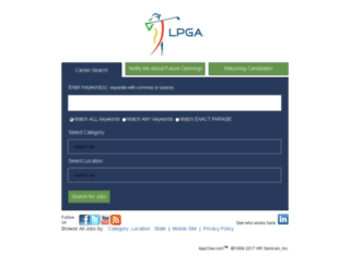 golfjobs.lpga.com screenshot