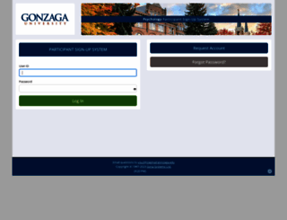gonzaga.sona-systems.com screenshot
