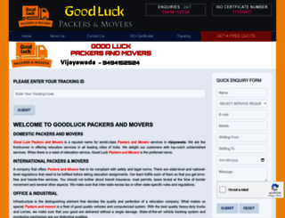 goodluckpackersandmovers.com screenshot