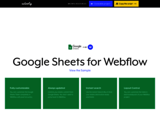 google-spreadsheet.webflow.io screenshot