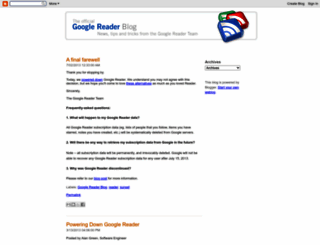 googlereader.blogspot.com screenshot
