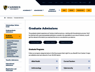 grad.canisius.edu screenshot