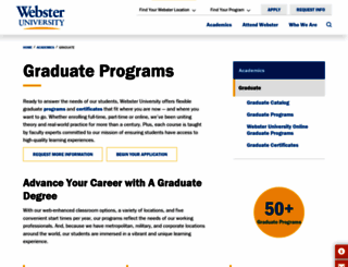 grad.webster.edu screenshot