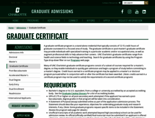gradcertificate.uncc.edu screenshot