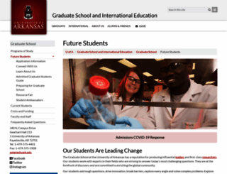 graduate-recruitment.uark.edu screenshot