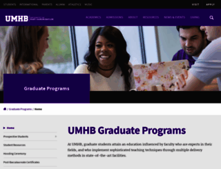 graduate.umhb.edu screenshot