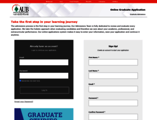 graduateadmissions.aub.edu.lb screenshot