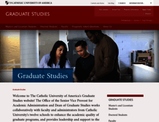 graduatestudies.cua.edu screenshot