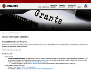 grants.library.wisc.edu screenshot