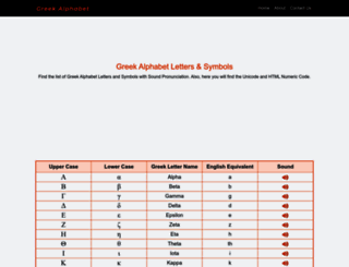 greek-alphabets.com screenshot
