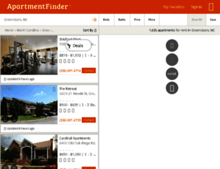 greensboro.apartmentfinder.com screenshot