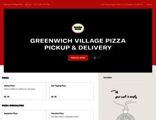 greenwichvillagepizzala.com screenshot