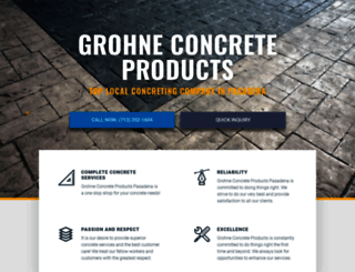 grohneconcreteproducts.com screenshot