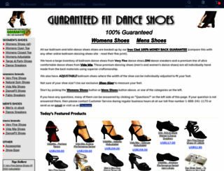 guaranteedfitdanceshoes.com screenshot