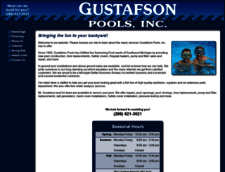 gustafsonpools.com screenshot