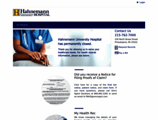 hahnemannhospital.com screenshot