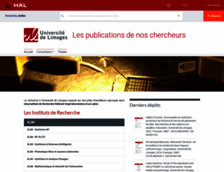 hal-unilim.archives-ouvertes.fr screenshot