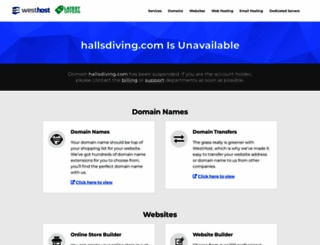 hallsdiving.com screenshot
