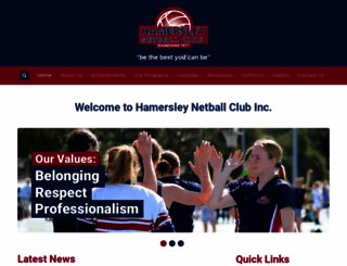 hamersleynetball.com.au screenshot