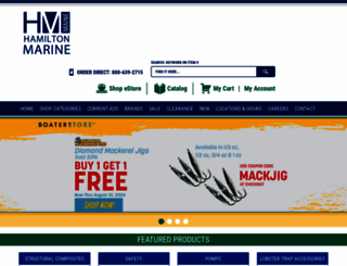 hamiltonmarine.com screenshot