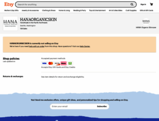 hanaorganicskincare.com screenshot