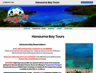 hanaumabaytours.com screenshot