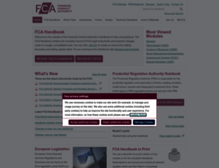 handbook.fca.org.uk screenshot