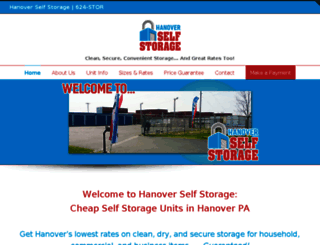 hanover-selfstorage.com screenshot