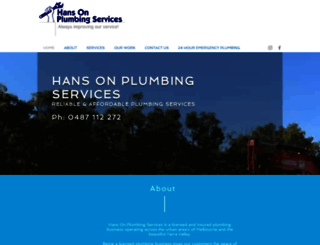 hans-on-plumbing-services.com.au screenshot