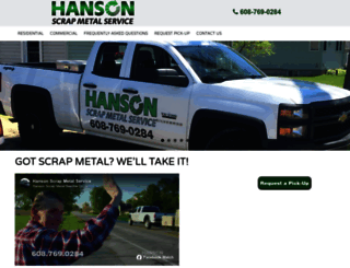 hansonscrapmetal.com screenshot