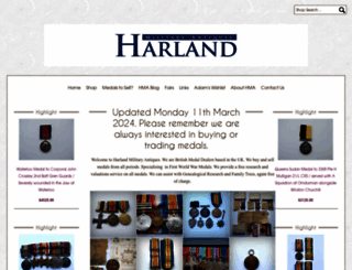 harlandmilitaryantiques.co.uk screenshot
