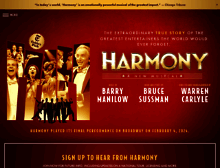 harmonyanewmusical.com screenshot