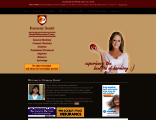 harmonydentalsmiles.com screenshot