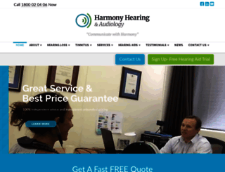 harmonyhearing.com.au screenshot