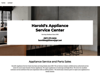 haroldsapplianceak.com screenshot