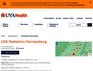 harrisonburgpediatrics.com screenshot