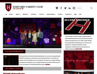 harvardvarsityclub.org screenshot