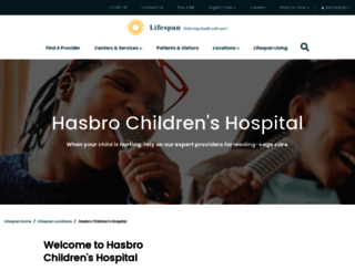 hasbrochildrenshospital.org screenshot