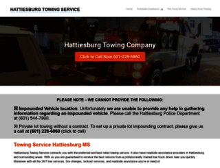 hattiesburgtowingservice.com screenshot