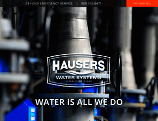 hauserswater.com screenshot